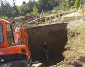 Excavation for septic tanks in Victoria BC