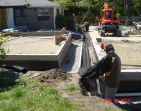 New construction perimeter drainage in Victoria BC