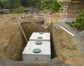 Concrete septic tanks in series in Victoria BC