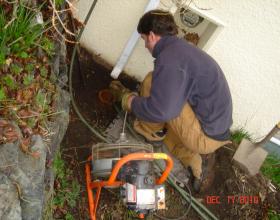 Clearing perimeter drains on a failing system in Victoria BC