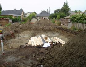 Excavation for house foundations in Victoria