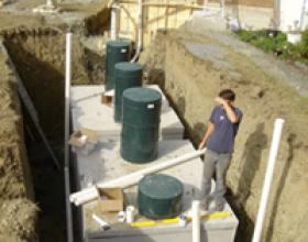 Plastic septic tank riser installation in Victoria BC