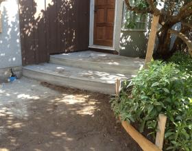 Concrete stairs and landing forming sidewalk in Victoria BC