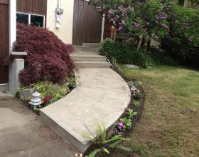 Finished concrete sidewalk and stairs in Victoria BC