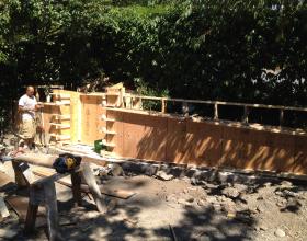 Forming architectural concrete retaining wall in Victoria BC