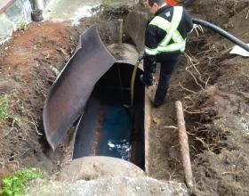 Pumping out buried oil tank in Victoria BC