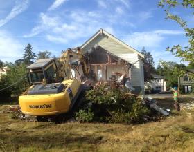 Two story house demolition in Victoria BC