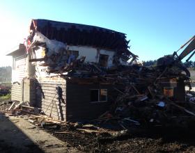Partially demolished duplex in Victoria BC