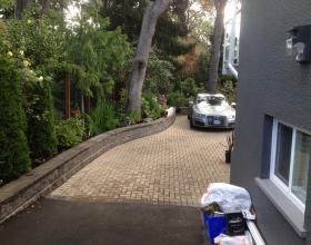 New driveway, retaining wall and landscape plantings Victoria