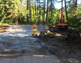 House foundation excavation and driveway construction in Victoria BC