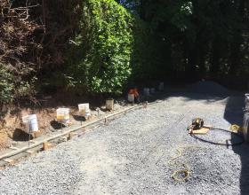 Concrete retaining wall footings in Victoria BC