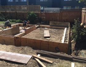 Concrete forms for house foundation in Victoria BC