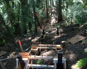 concrete footings to support rolling tramway Gulf Islands