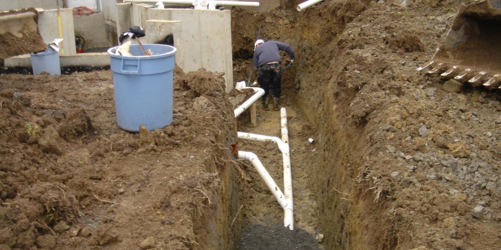 New addition perimeter drainage installation