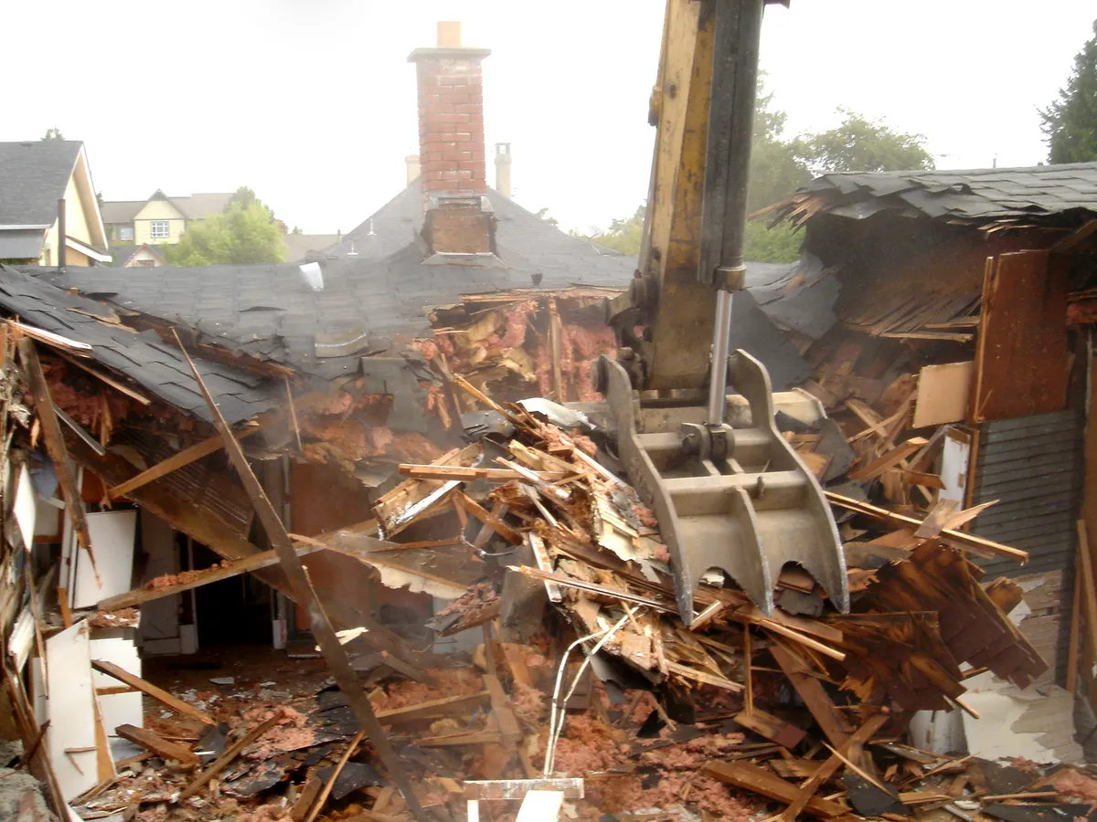 Completed house demolition