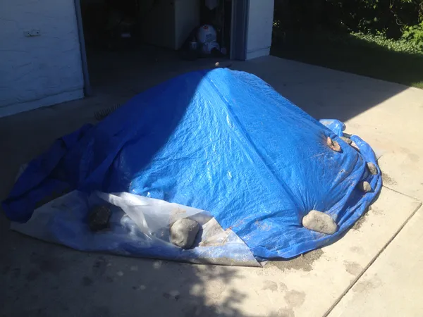 Contaminated soil pile from emergency spill cleanup