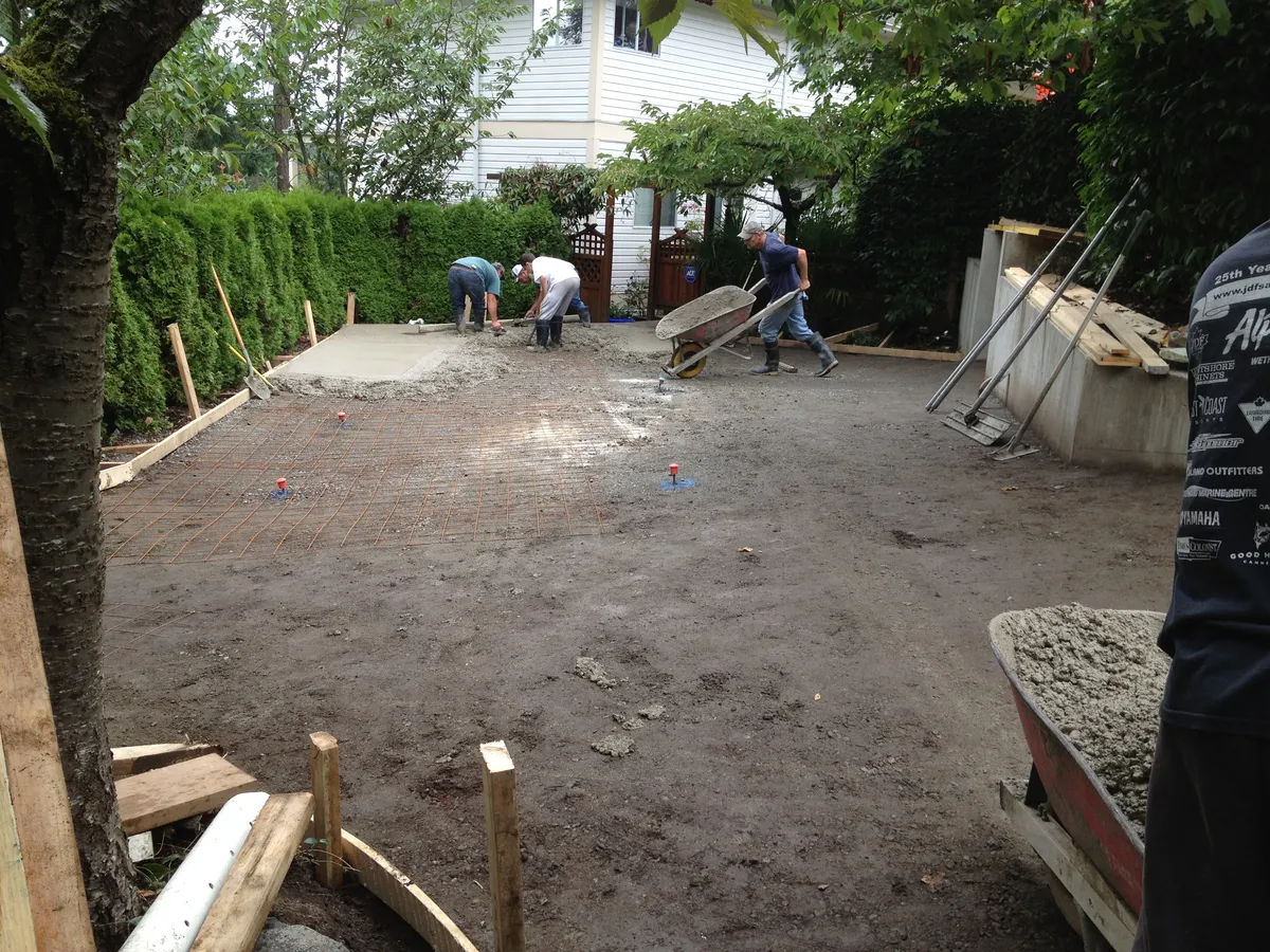 Concrete driveway finishing process