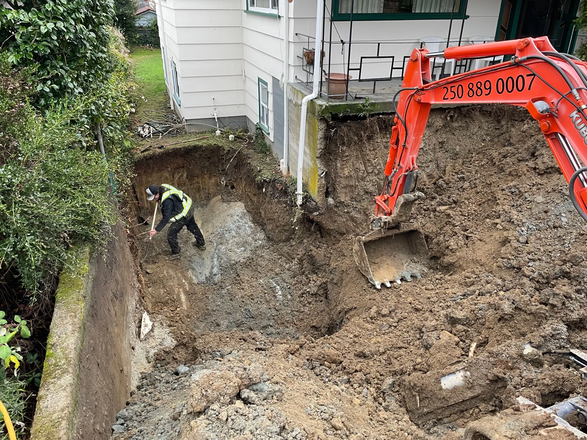 Environmental soil remediation from leaking oil tank next to house