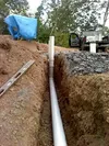 Thumbnail: Gravity fed septic system with drain pipes