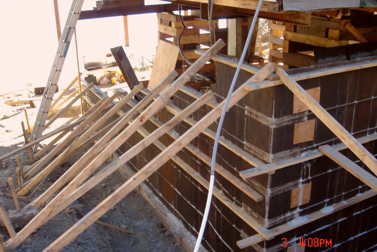 Concrete foundation forms for house lifting project