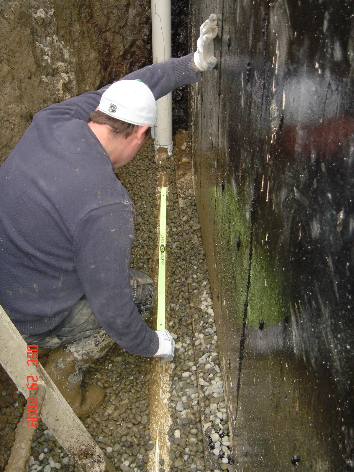 New drain tile system installation