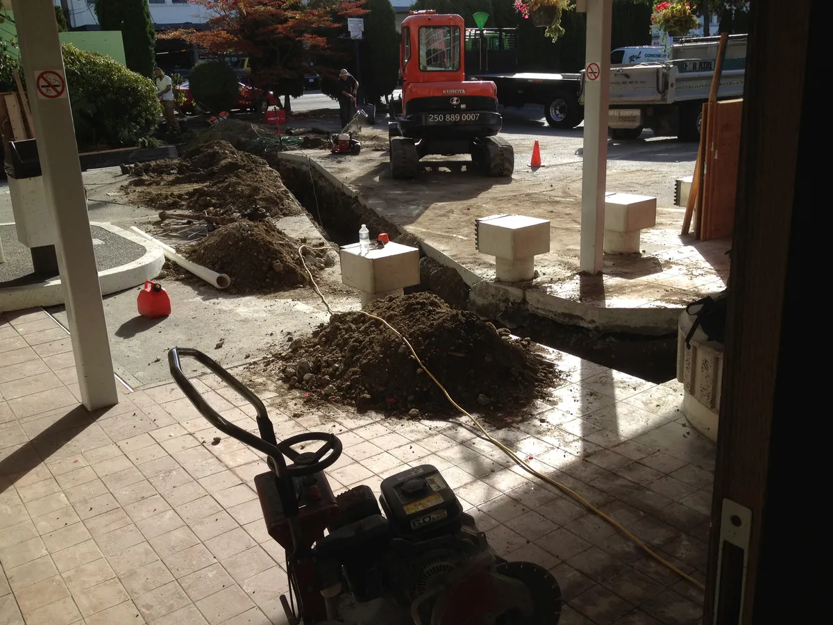 Underground utility installation for water sewer and gas