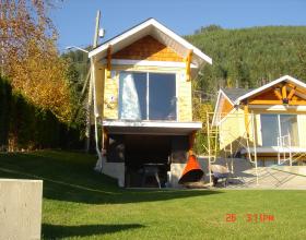 New foundation under raised building in Duncan BC