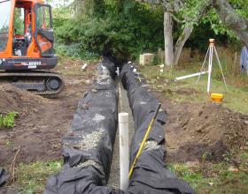 Curtain/Interceptor drain in Victoria BC