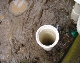 Newly installed cleanout in old drain tile system in Victoria BC