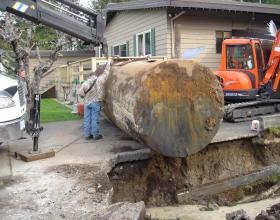 Buried oil tank excavation in Victoria BC