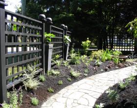 Lattice Fence and Flag Stone Sidewalk in Victoria