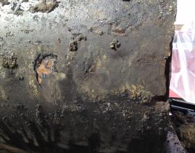 Rust holes in oil tank in Nanaimo BC