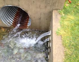 Culvert and perimeter drain system emptying into ditch in Victoria BC