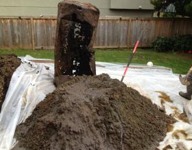 Contaminated soil around leaking oil tank in Victoria BC