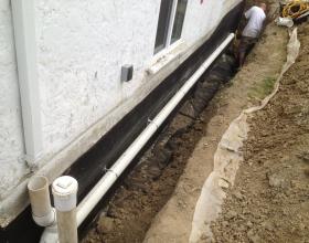 New drain tile system being installed in Victoria BC