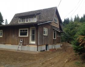 House on new foundation after lifting in Victoria BC