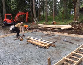 Concrete footing forming with rebar in Victoria BC