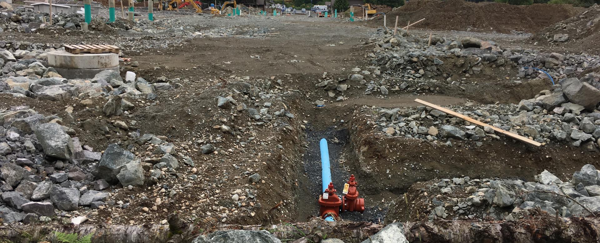 Utility installation for subdivision