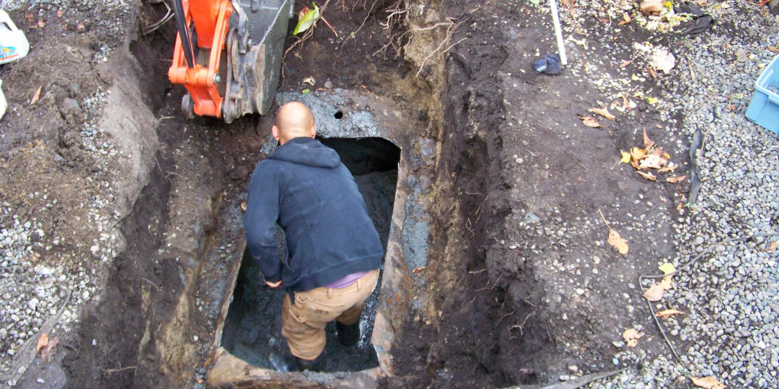 Buried oil tank removal preparation